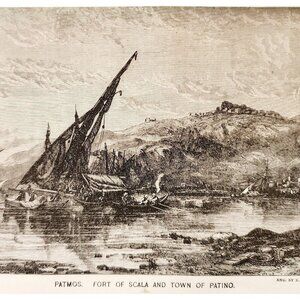 1873 Fort Scala Town Of Patino Wood Engraving Victorian Antique Biblical F12A